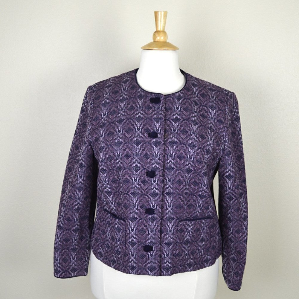 Pendleton Woven Blazer Purple Diamond